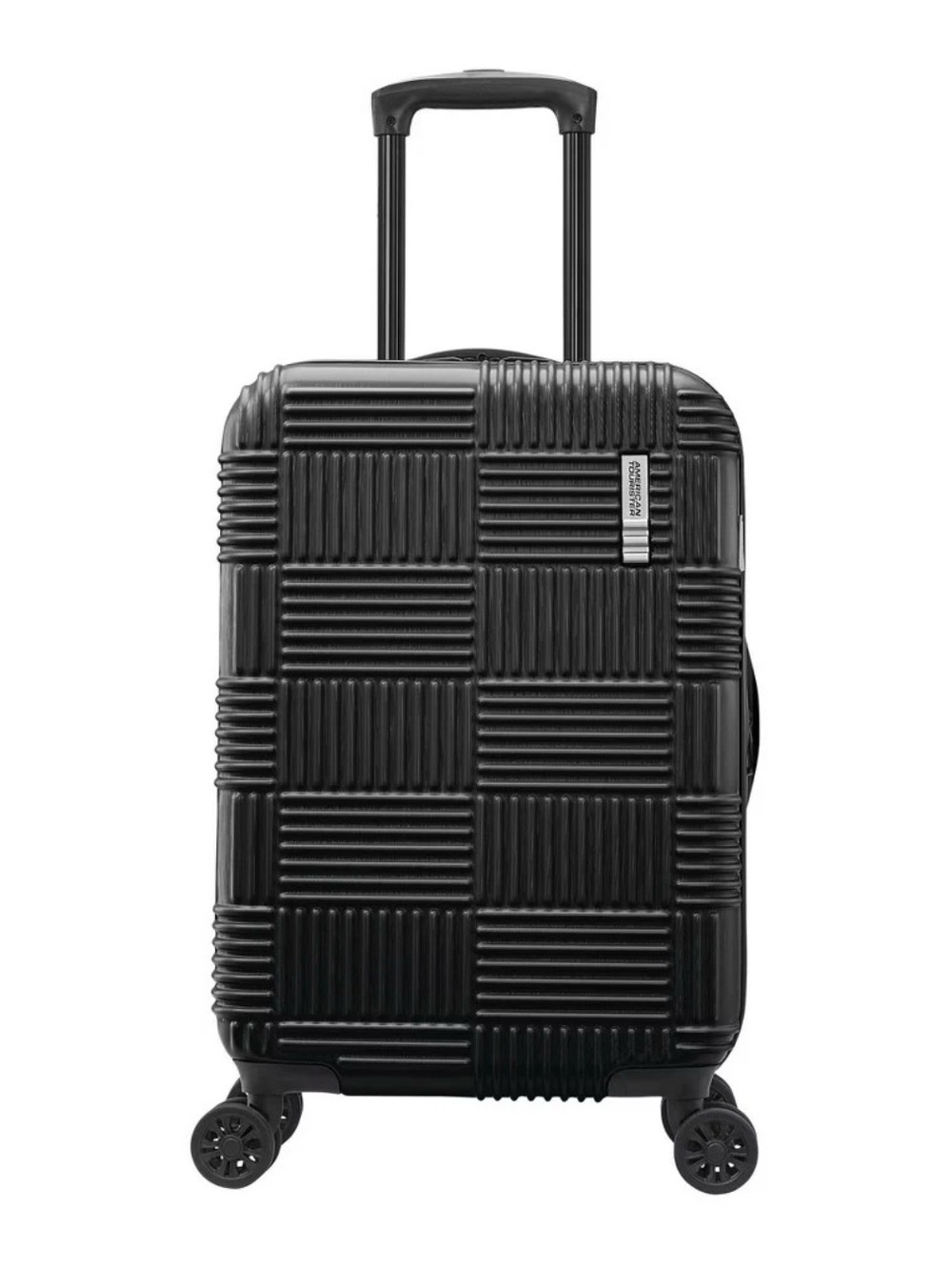 American Tourister NXT Black Checkered Hardside Carry On Spinner Suitcase NWT